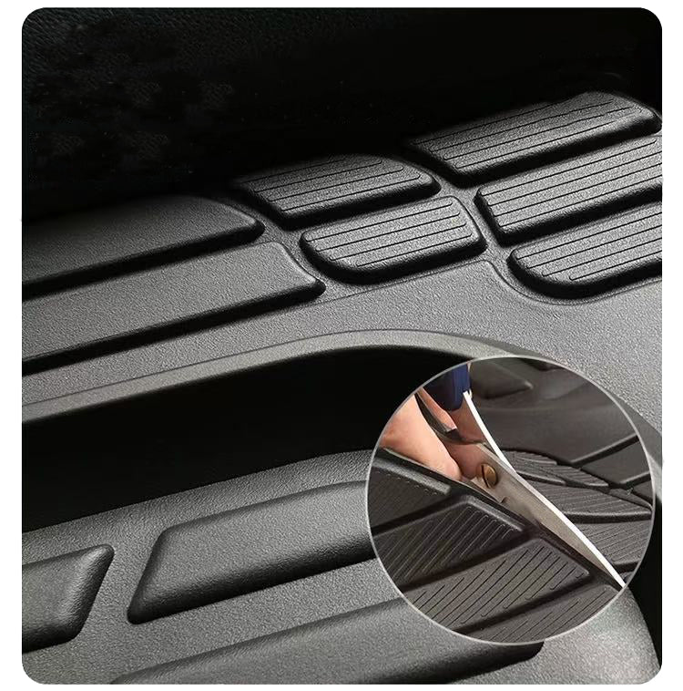 Floor Mats for Automobiles,Deep Dish All-Weather Car Mats, Waterproof Trim-To Fit Automotive Floor Mats for Cars Trucks SUV, Universal Floor Liner Car Accessories, Black, Full Set