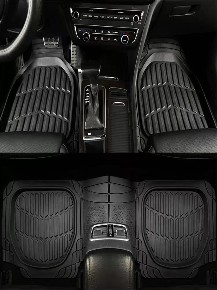 Floor Mats for Automobiles，Deep Dish All-Weather Car Mats, Waterproof Trim-To Fit Automotive Floor Mats for Cars Trucks SUV, Universal Floor Liner Car Accessories, Black, Full Set