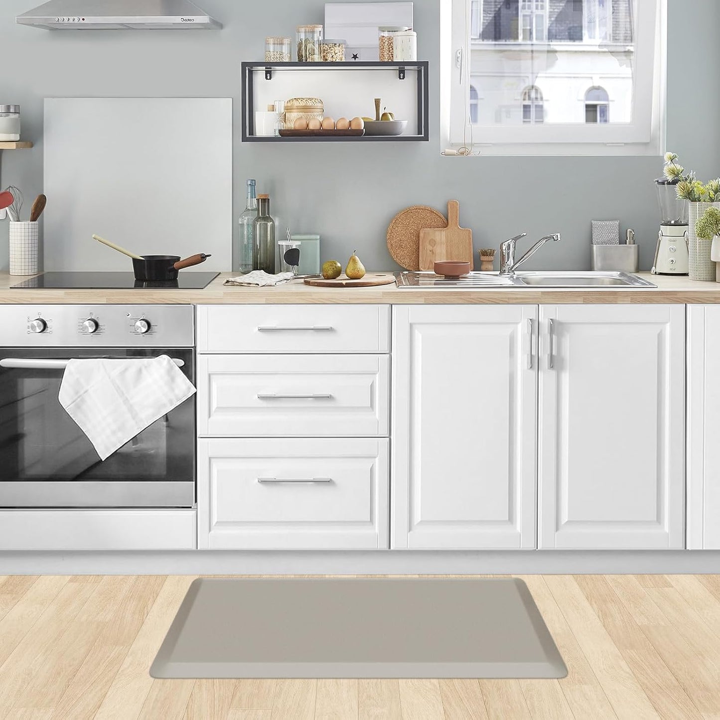 Astarin Kitchen Mat Cushioned Anti Fatigue Rug 17.3"x28" Waterproof Non Slip Standing Desk Mat Comfort Floor Mats for Kitchen House Sink